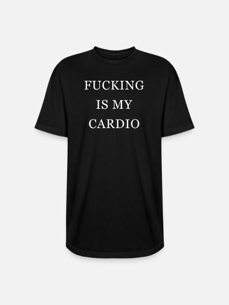 Fucking is my cardio - Long Body Men’s T-Shirt - black