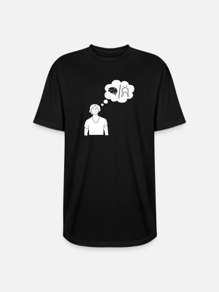 Dual Thought Silhouette - Long Body Men’s T-Shirt - black