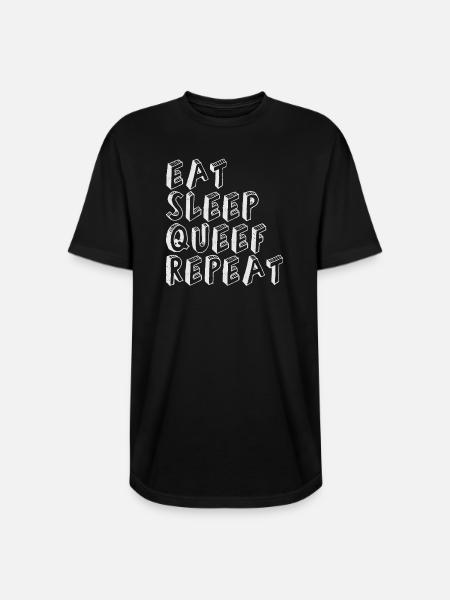 Eat Sleep Queef Repeat - Long Body Men’s T-Shirt - black