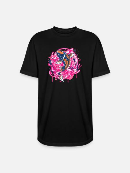 Koi Neon Splash Art - Long Body Men’s T-Shirt - black