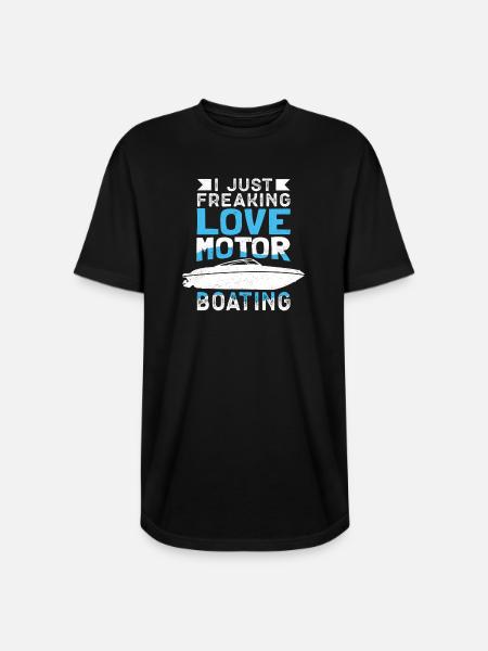 Motorboat Love Motor Boating - Long Body Men’s T-Shirt - black