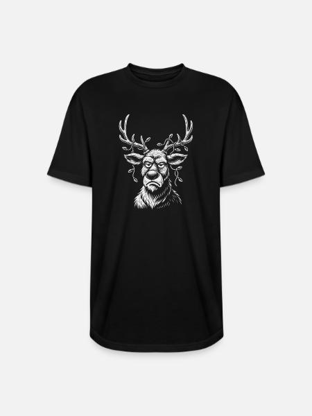 Grumpy Moose Vine Crown - Long Body Men’s T-Shirt - black