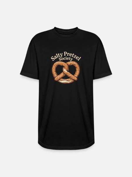 Salty Pretzel Society - Long Body Men’s T-Shirt - black