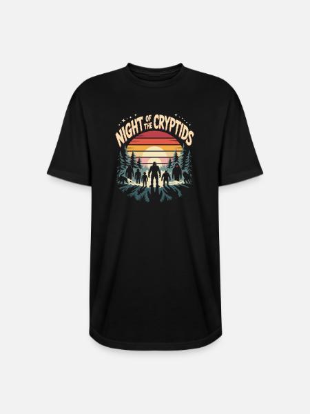 Cryptozoology Night Of The Cryptids - Long Body Men’s T-Shirt - black