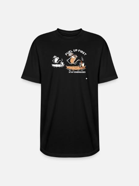 Fuel Up First Stay Energized - Long Body Men’s T-Shirt - black