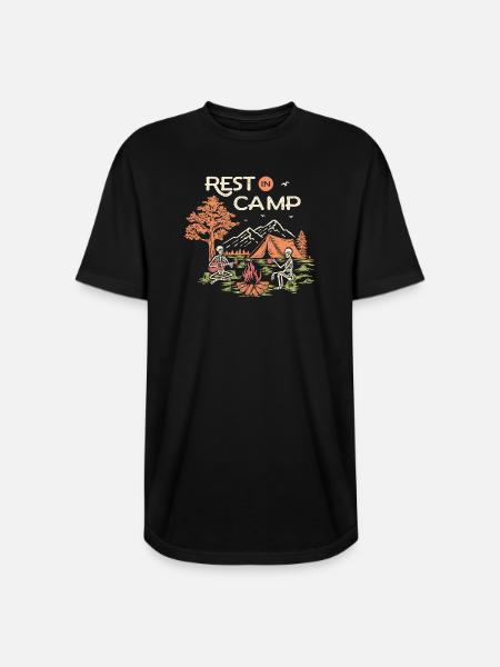 Rest in Camp - Long Body Men’s T-Shirt - black