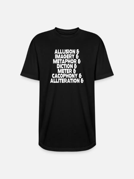Literary Devices Typographic Poster - Long Body Men’s T-Shirt - black