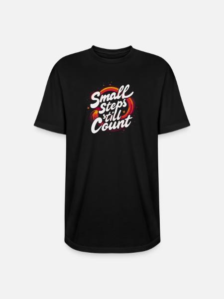 Small Steps Still Count - Long Body Men’s T-Shirt - black