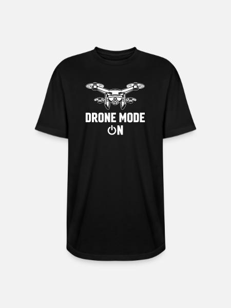 Drone Mode: On - Long Body Men’s T-Shirt - black