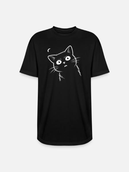 Surprised cat. - Long Body Men’s T-Shirt - black
