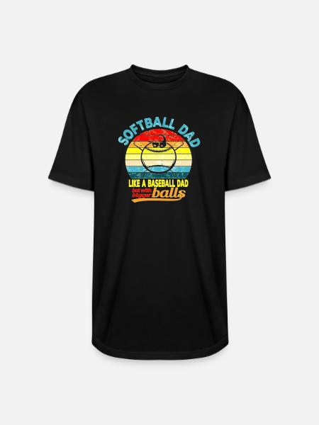 Softball Dad Humor Tee - Long Body Men’s T-Shirt - black
