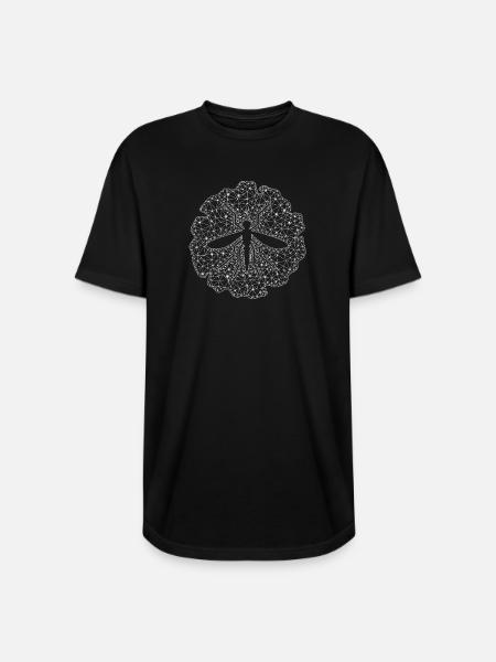 Geometric Mosquito Mesh Circle - Long Body Men’s T-Shirt - black