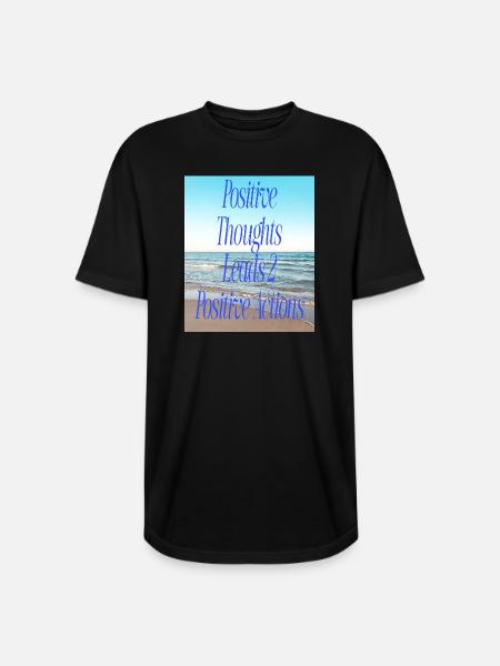 Positive Thoughts, Positive Actions - Long Body Men’s T-Shirt - black