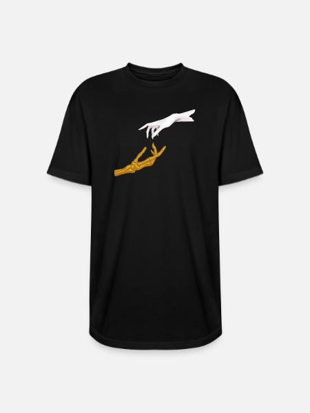 Glittering Hand Connection - Long Body Men’s T-Shirt - black