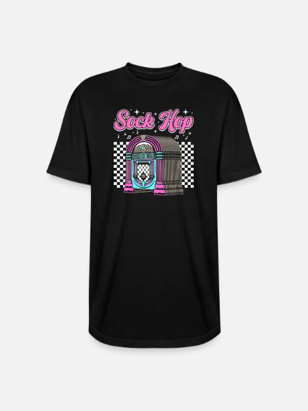 950s Party Sock Hop - Long Body Men’s T-Shirt - black