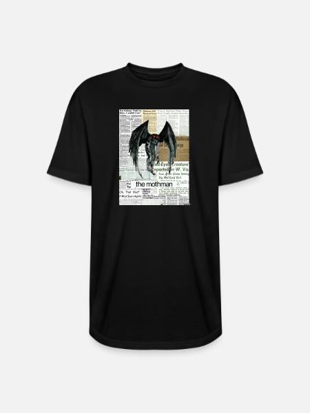 Mothman Newspaper Collage - Long Body Men’s T-Shirt - black