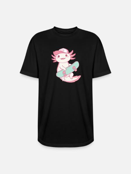 Axolotl Skater - Long Body Men’s T-Shirt - black