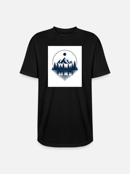 Silent Pines - Long Body Men’s T-Shirt - black