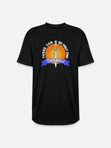 Marylander Sword Emblem Crest - Long Body Men’s T-Shirt - black