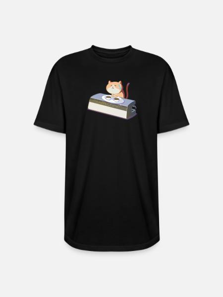PanicMeow - Long Body Men’s T-Shirt - black