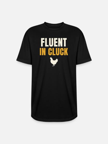 Fluent In Cluck Chicken - Long Body Men’s T-Shirt - black