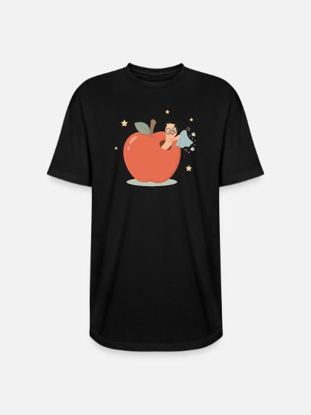 Funny bookworm cleaning house - Long Body Men’s T-Shirt - black