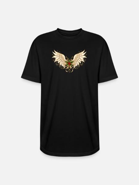 Holly Winged Halo Ornament - Long Body Men’s T-Shirt - black