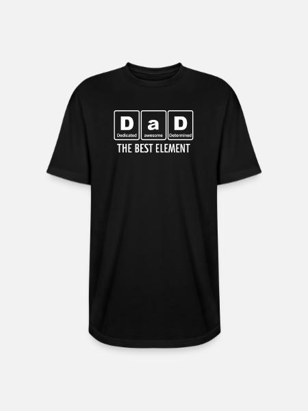 Dad The Best Element - Long Body Men’s T-Shirt - black