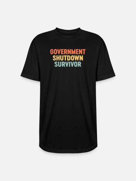 Government Shutdown Survivor - Long Body Men’s T-Shirt - black