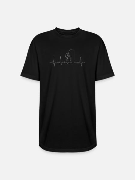 Heartbeat Peak Climber - Long Body Men’s T-Shirt - black