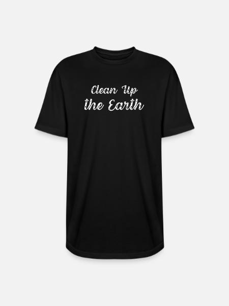 Clean Up the Earth - Long Body Men’s T-Shirt - black
