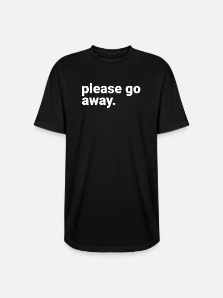 Please Go Away - Long Body Men’s T-Shirt - black