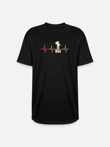 80s Enthusiast ECG - Long Body Men’s T-Shirt - black