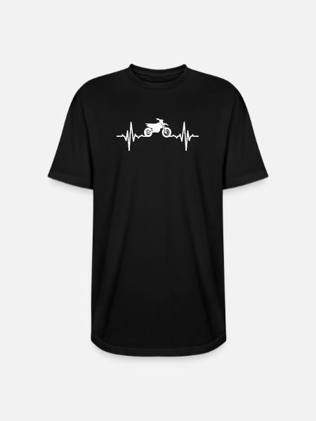 Motocross Bike ECG - Long Body Men’s T-Shirt - black