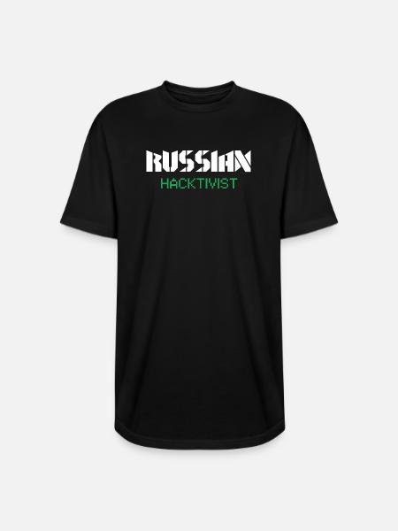 Russian Hacktivist Pixel Design - Long Body Men’s T-Shirt - black