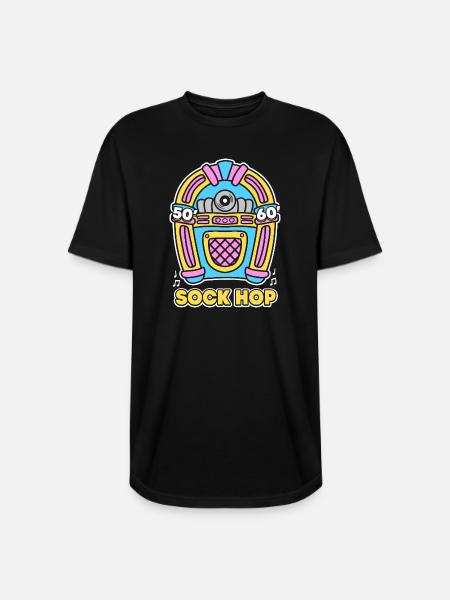 Jukebox 50s Sock Hop - Long Body Men’s T-Shirt - black