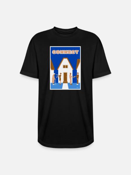 Connect - Long Body Men’s T-Shirt - black