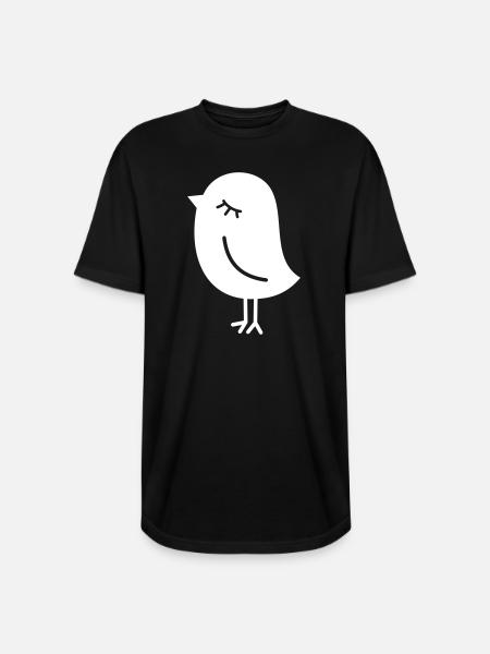 Cute Sparrow Chick – Tweeting Birdie - Long Body Men’s T-Shirt - black