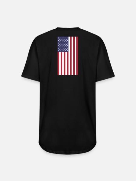 USA Flag, vertical - Long Body Men’s T-Shirt - black