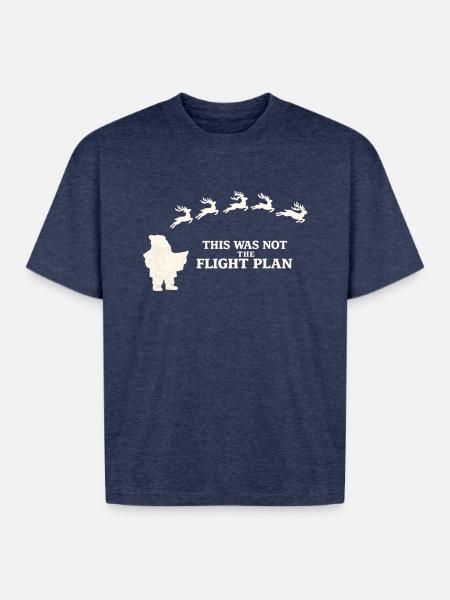 Santa’s Christmas Flight Plan - Boxy Fit Unisex T-Shirt - vintage heather navy
