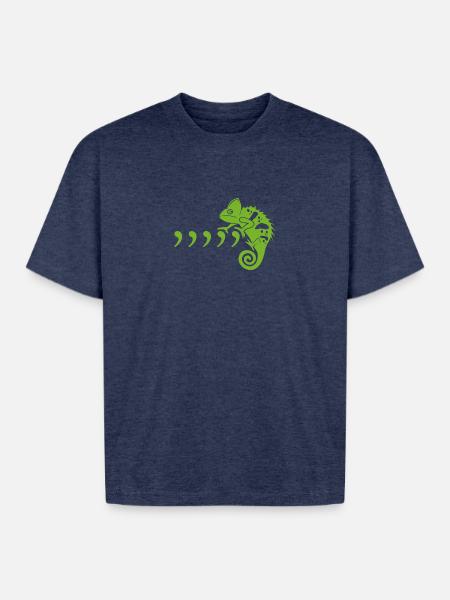 Comma Chameleon - Boxy Fit Unisex T-Shirt - vintage heather navy