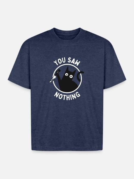 You Saw Nothing - Boxy Fit Unisex T-Shirt - vintage heather navy