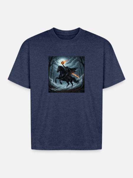 Headless Horseman - Boxy Fit Unisex T-Shirt - vintage heather navy