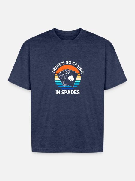 Spades Card Game Poker Player - Boxy Fit Unisex T-Shirt - vintage heather navy
