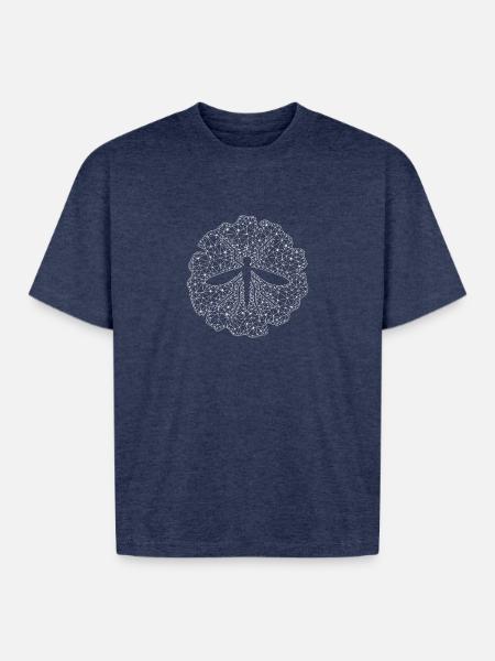Geometric Mosquito Mesh Circle - Boxy Fit Unisex T-Shirt - vintage heather navy