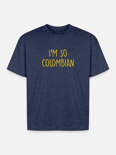 I'm so Colombian Colombia - Boxy Fit Unisex T-Shirt - vintage heather navy