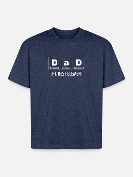 Dad The Best Element - Boxy Fit Unisex T-Shirt - vintage heather navy