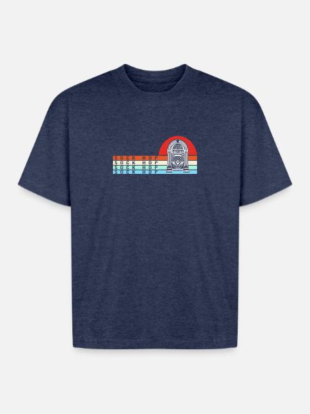 Jukebox Dance Sock Hop - Boxy Fit Unisex T-Shirt - vintage heather navy