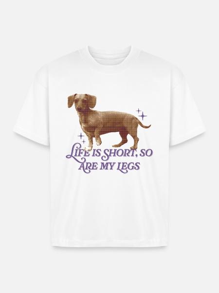 Life Is Short  - Boxy Fit Unisex T-Shirt - white