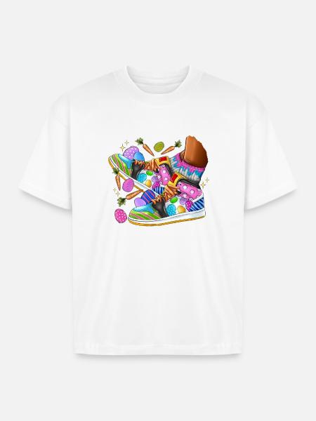 Easter Sneakers - Boxy Fit Unisex T-Shirt - white